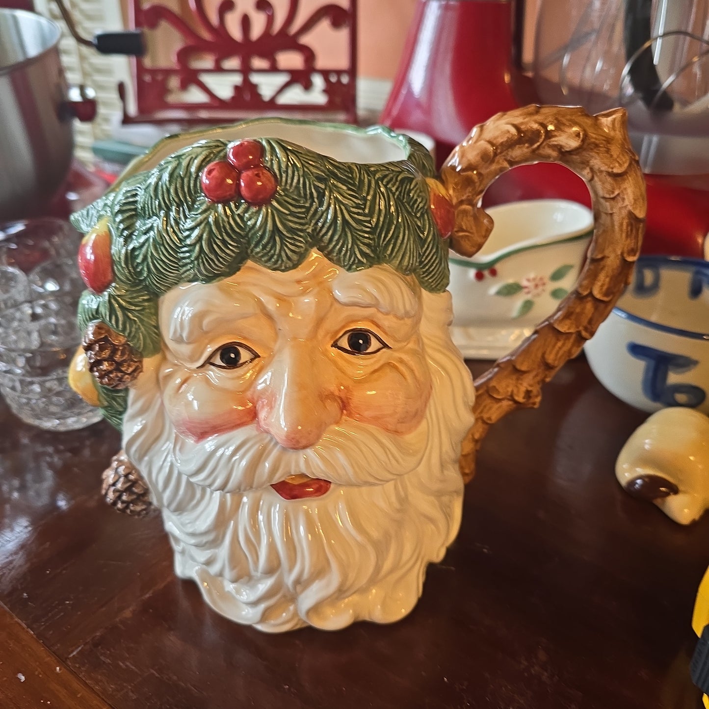 Fitz and Floyd Woodland Santa Pitcher