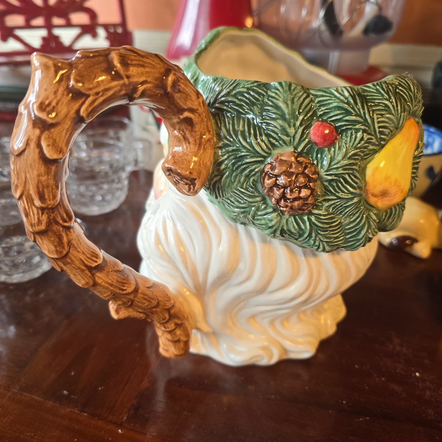 Fitz and Floyd Woodland Santa Pitcher