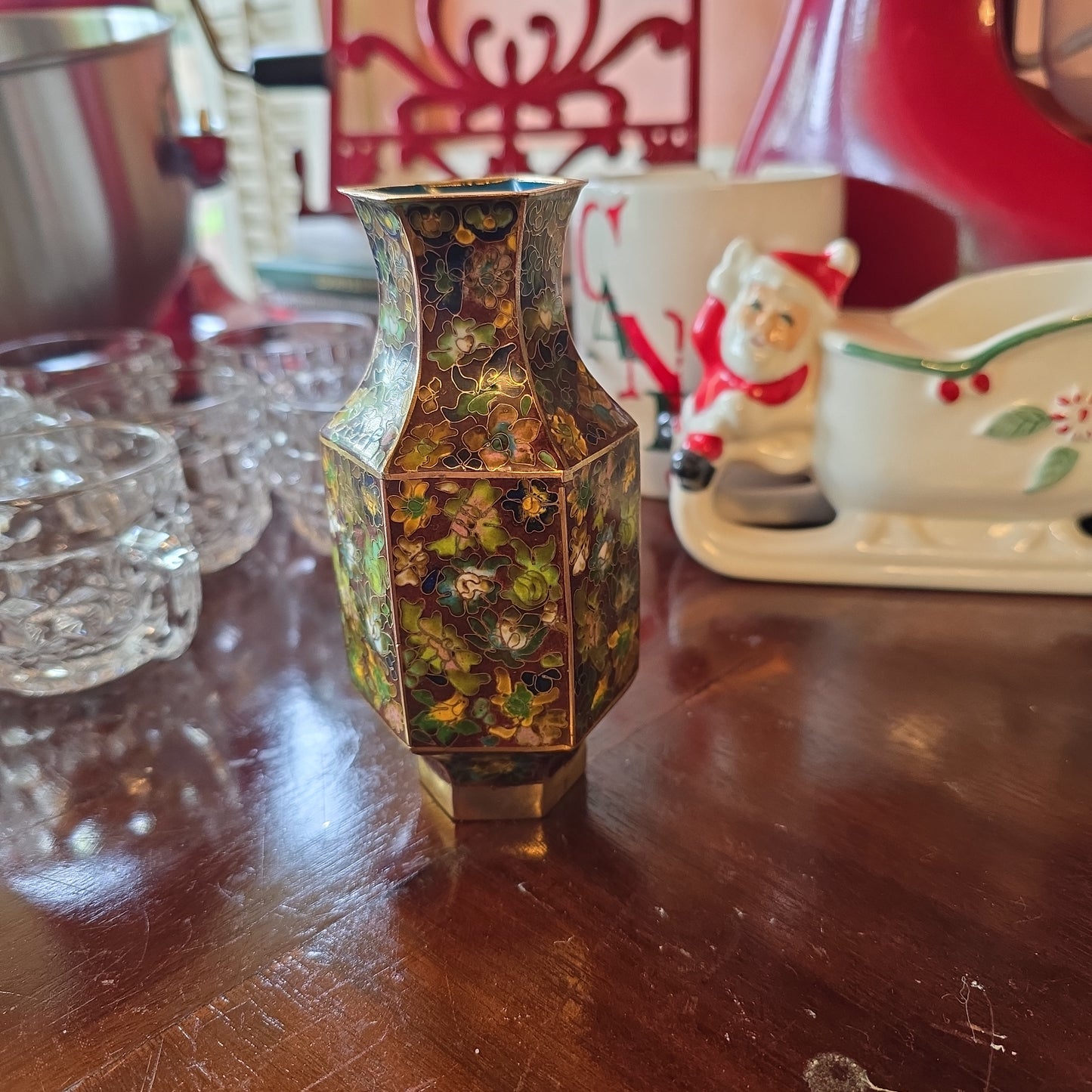 Cloisonne Hexagonal Vase