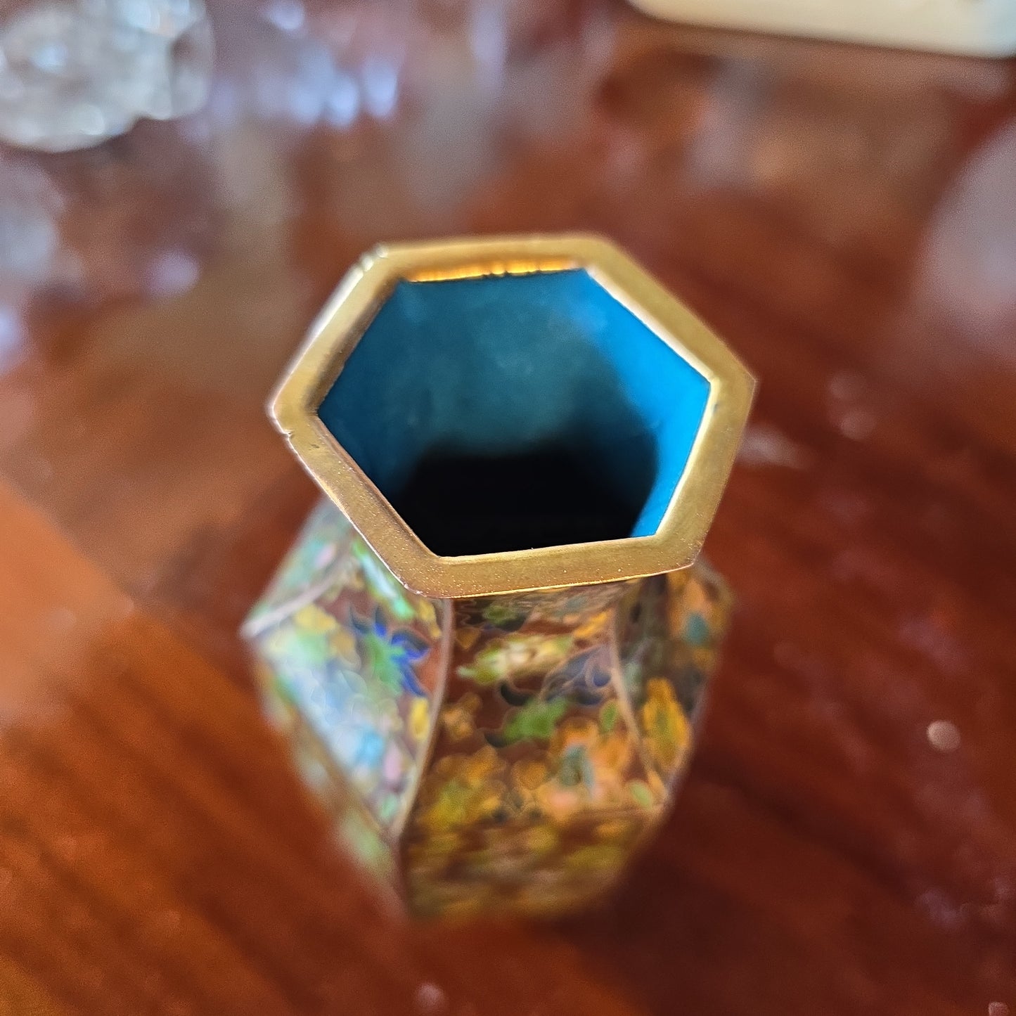 Cloisonne Hexagonal Vase