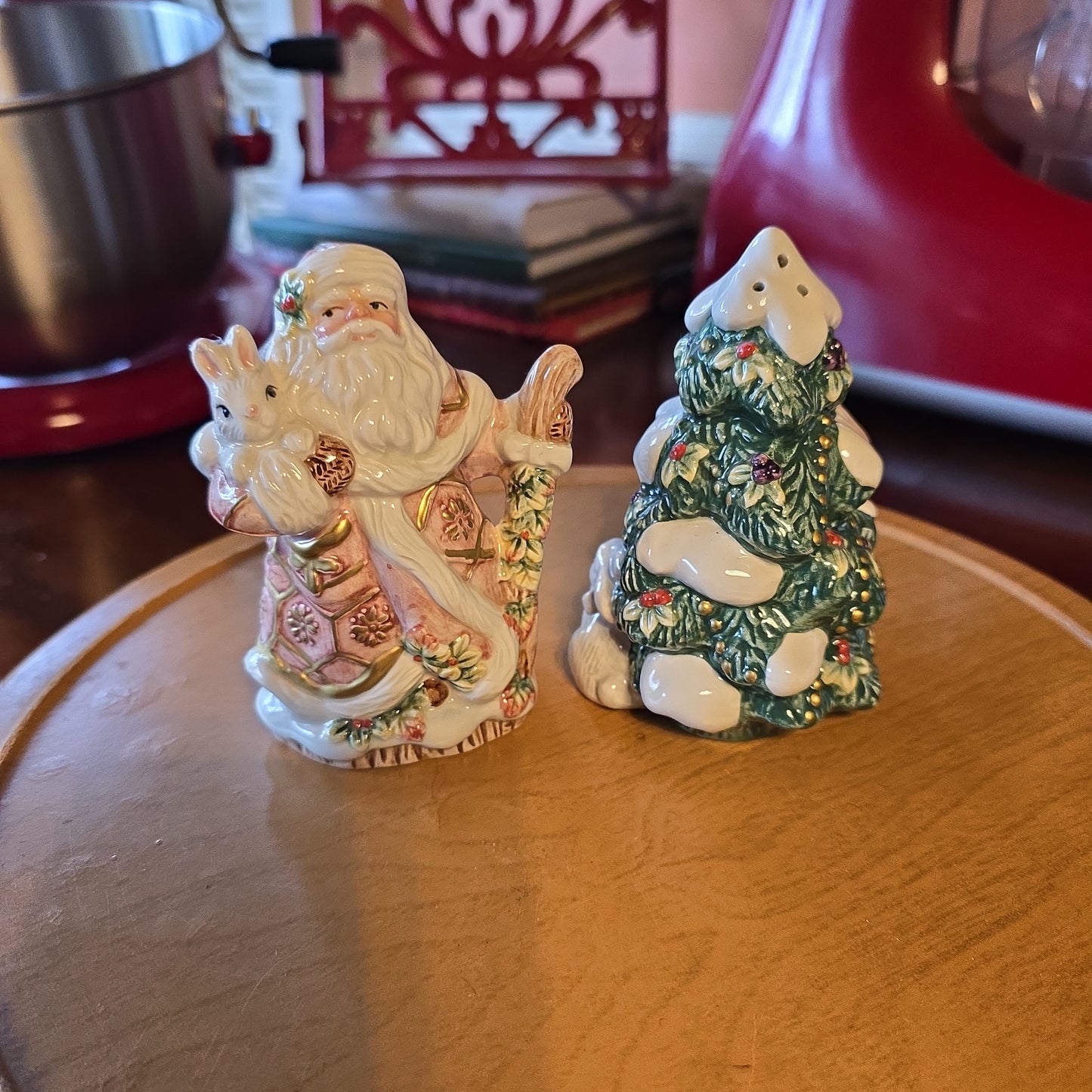 Fitz and Floyd Santa & Tree Salt & Pepper