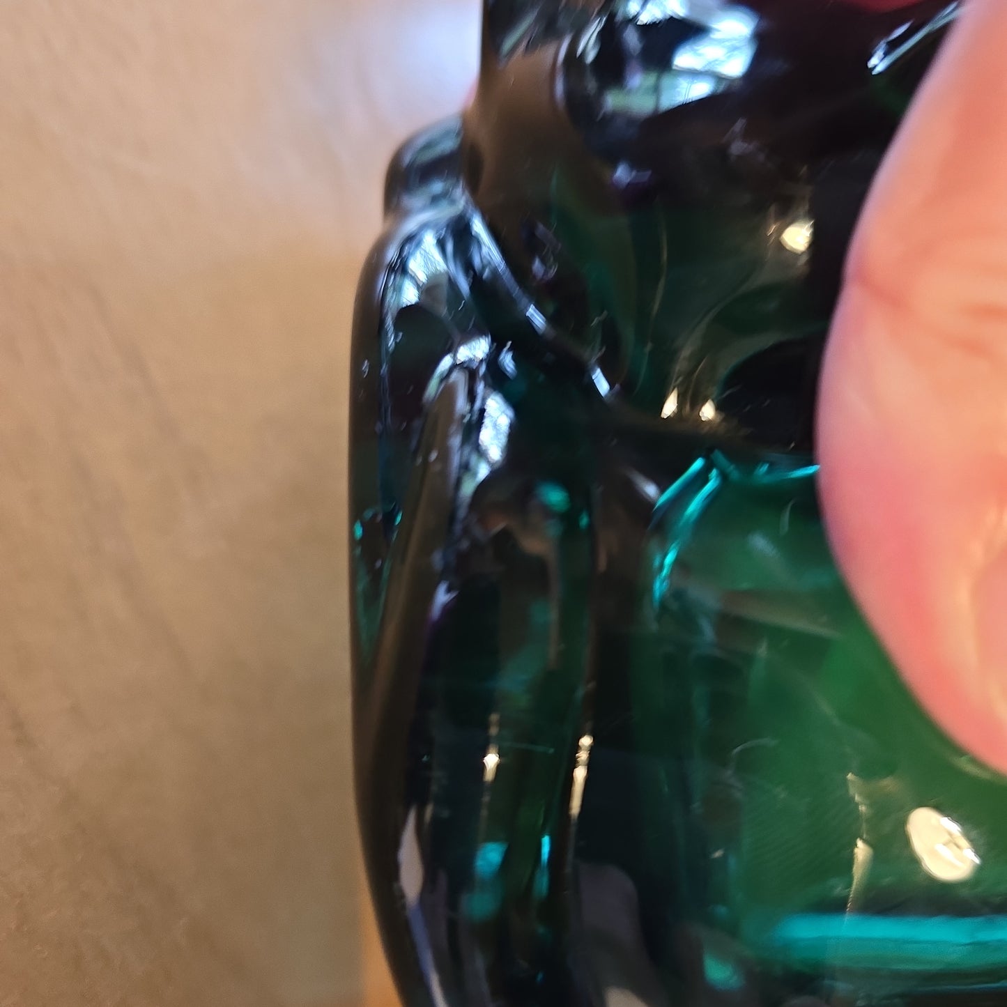 Teal Indiana glass Kitten Votive