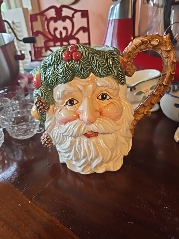 Fitz and Floyd Woodland Santa Pitcher